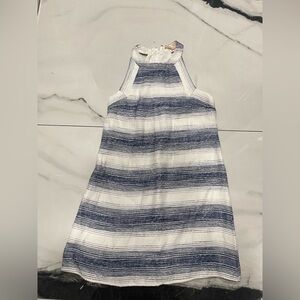Anthropologie Hutch Blue and White Striped Mini Dress L